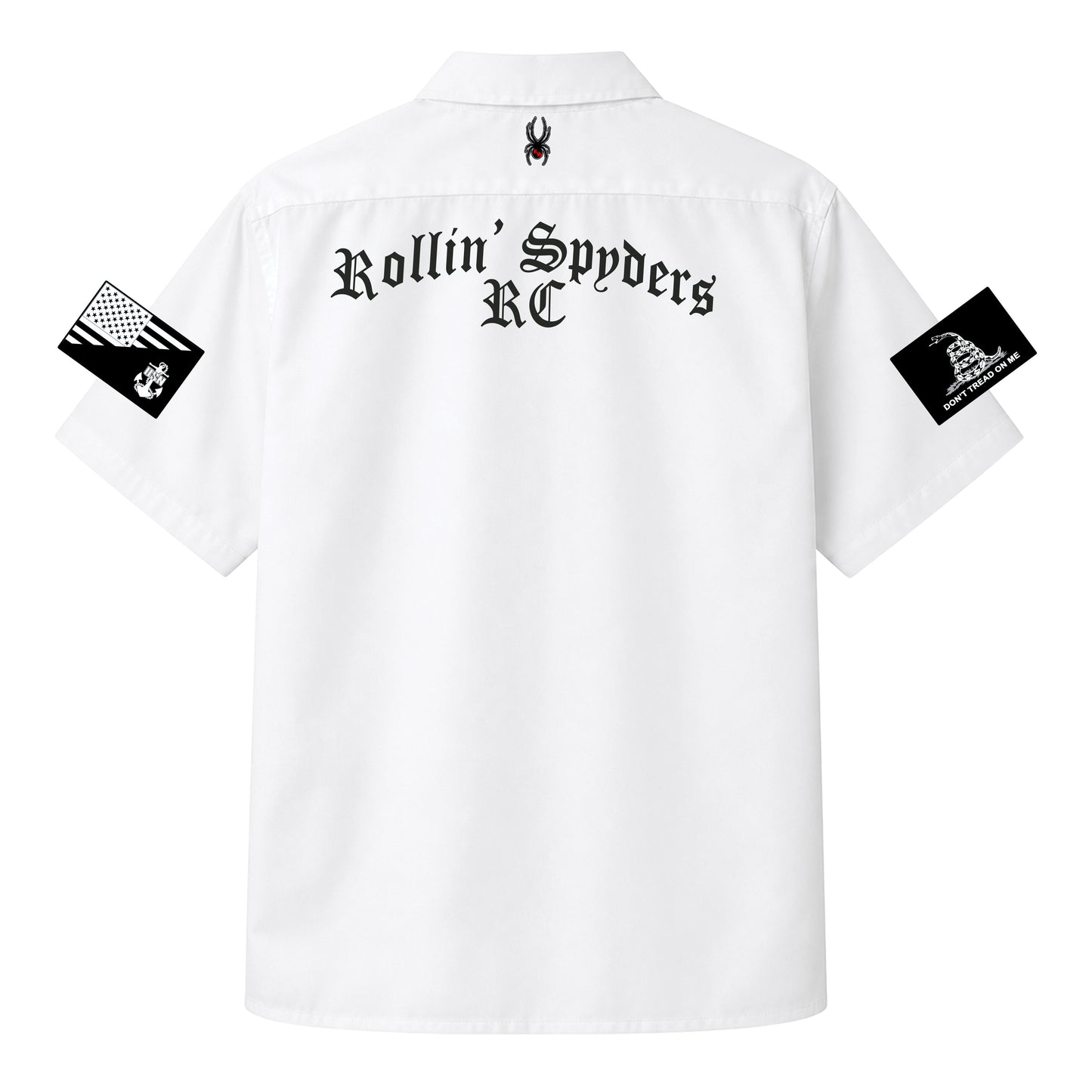 Rollin' Spyders White Printed Work Shirt