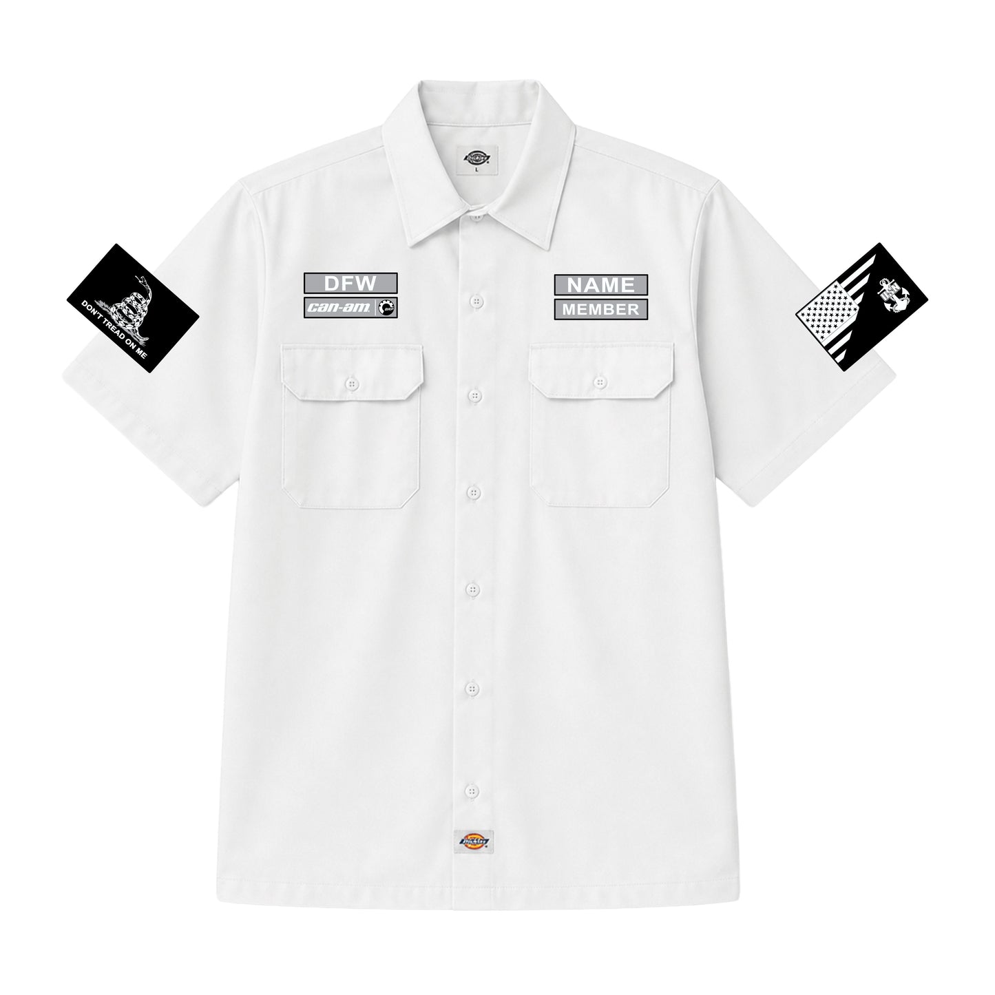 Rollin' Spyders White Printed Work Shirt