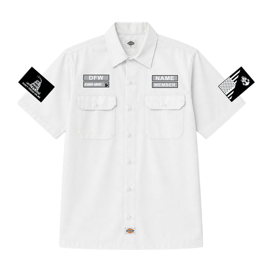 Rollin' Spyders White Printed Work Shirt