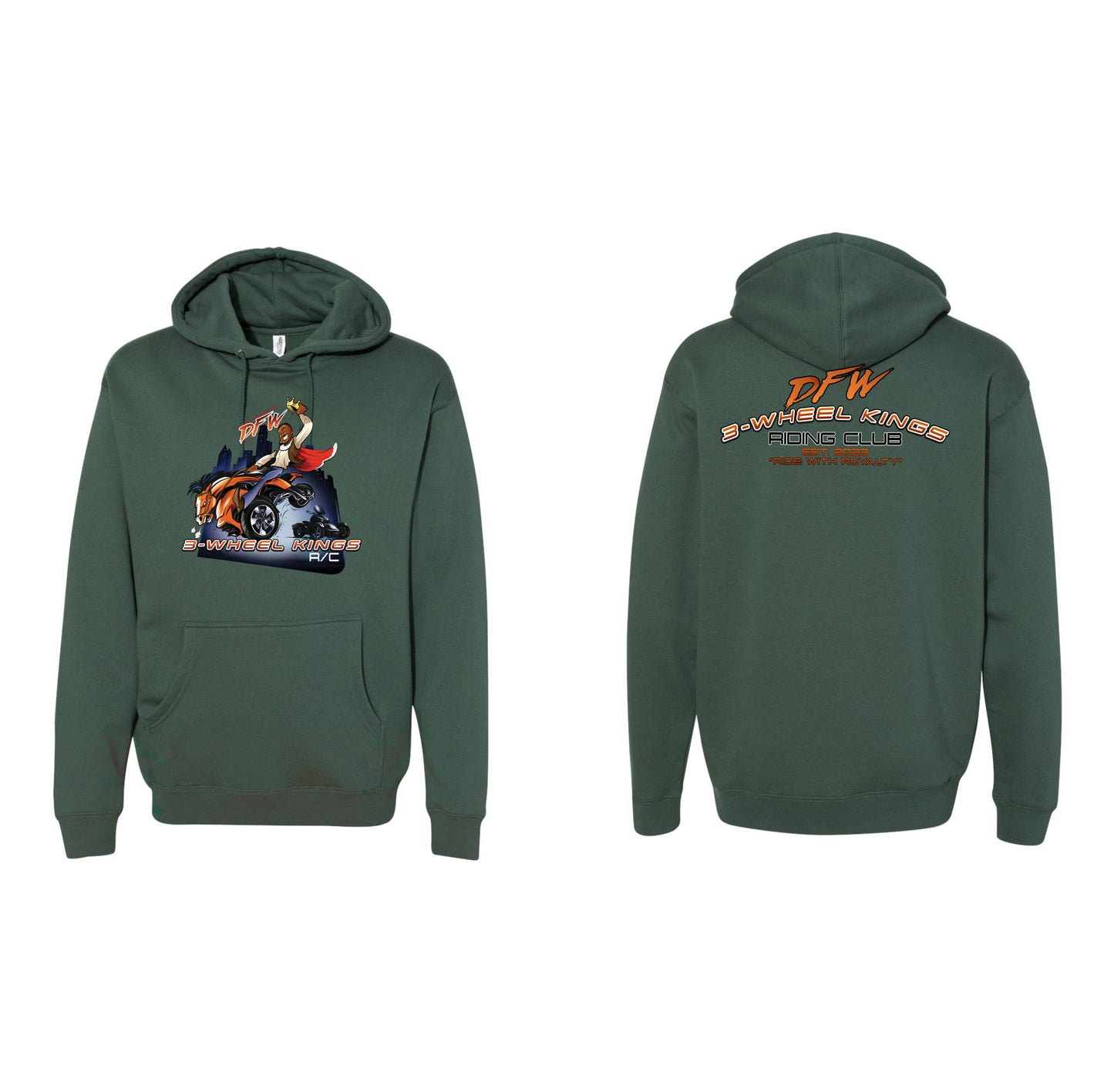 3 Wheel Kings Back Arch Heavyweight Hoodie