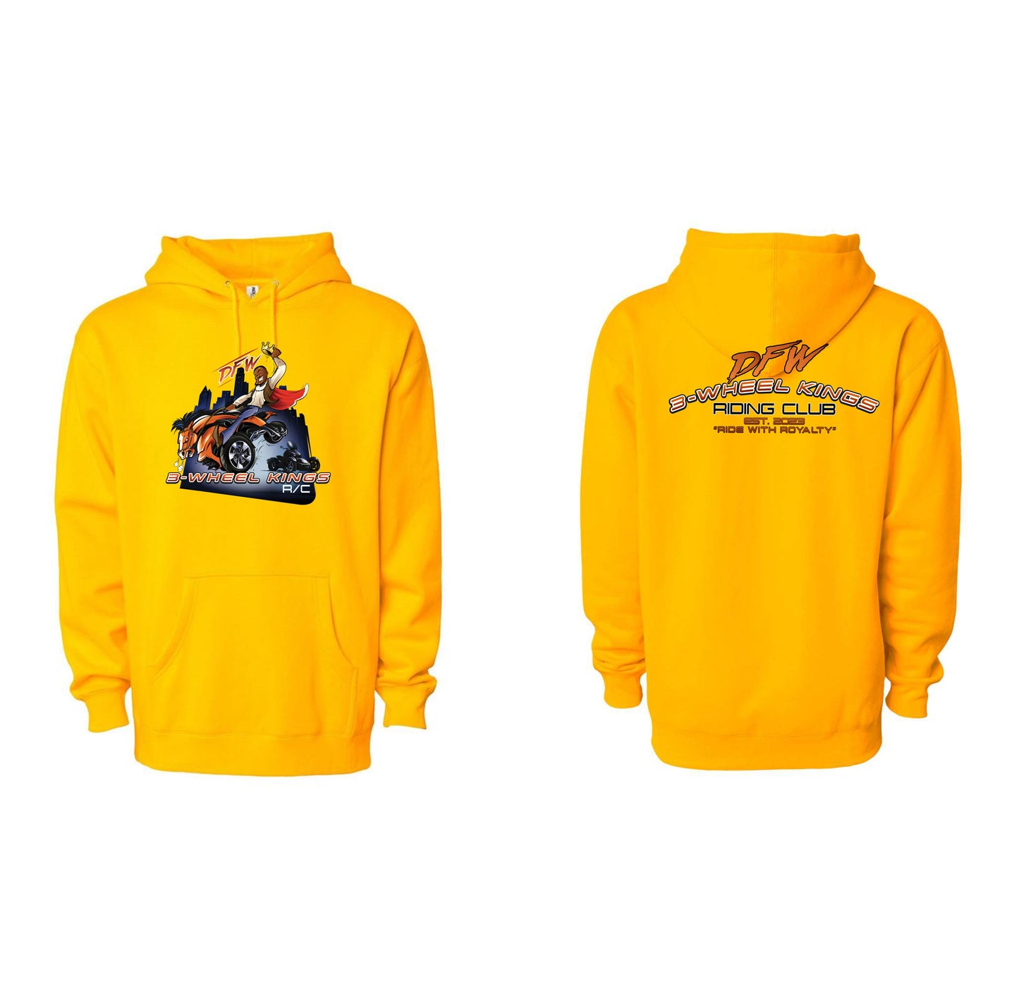 3 Wheel Kings Back Arch Heavyweight Hoodie