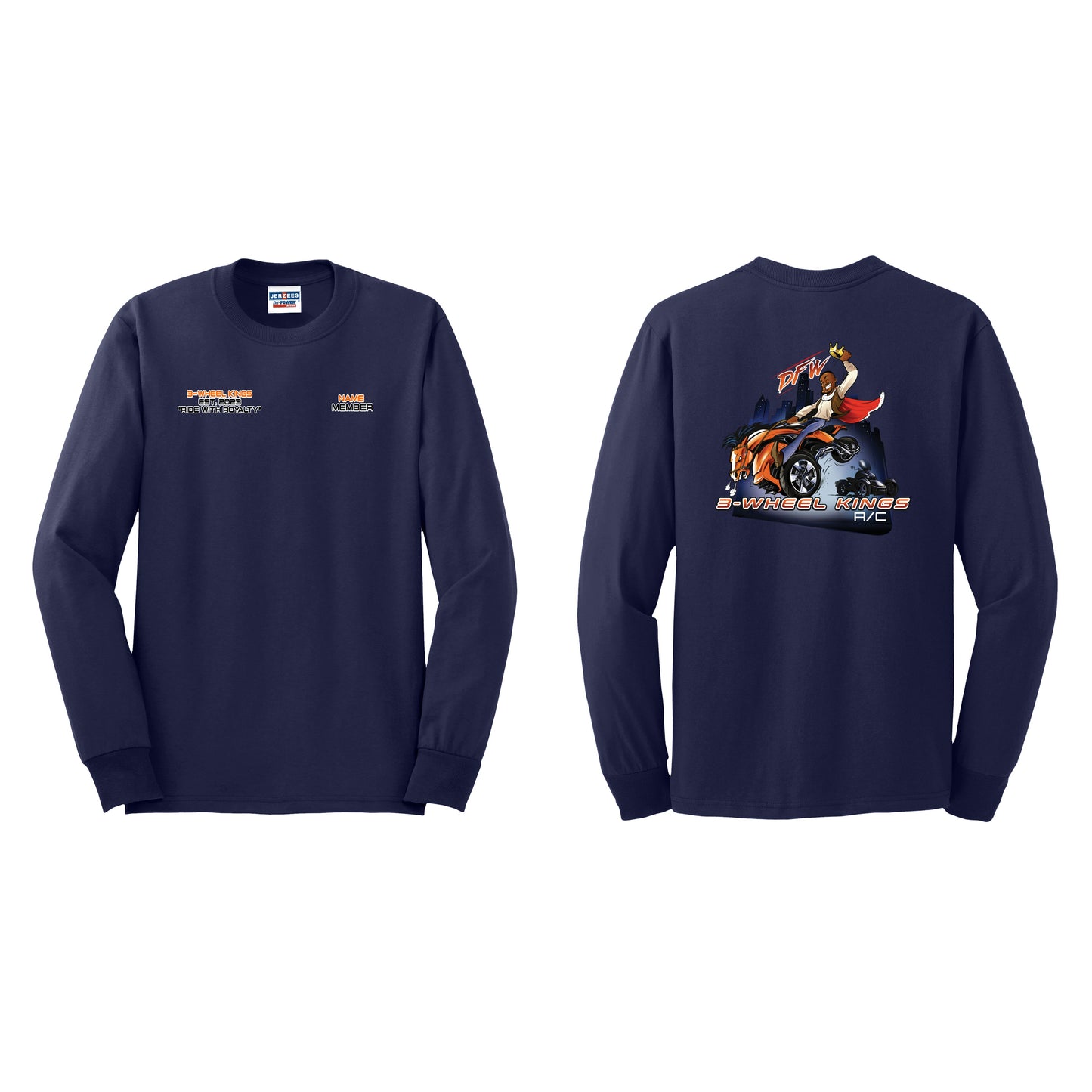 3 Wheel Kings Classic Long Sleeve Tee