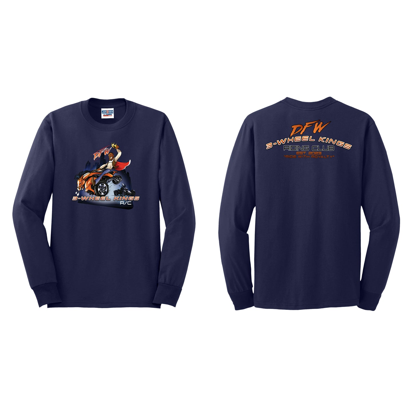 3 Wheel Kings Back Arch Long Sleeve Tee