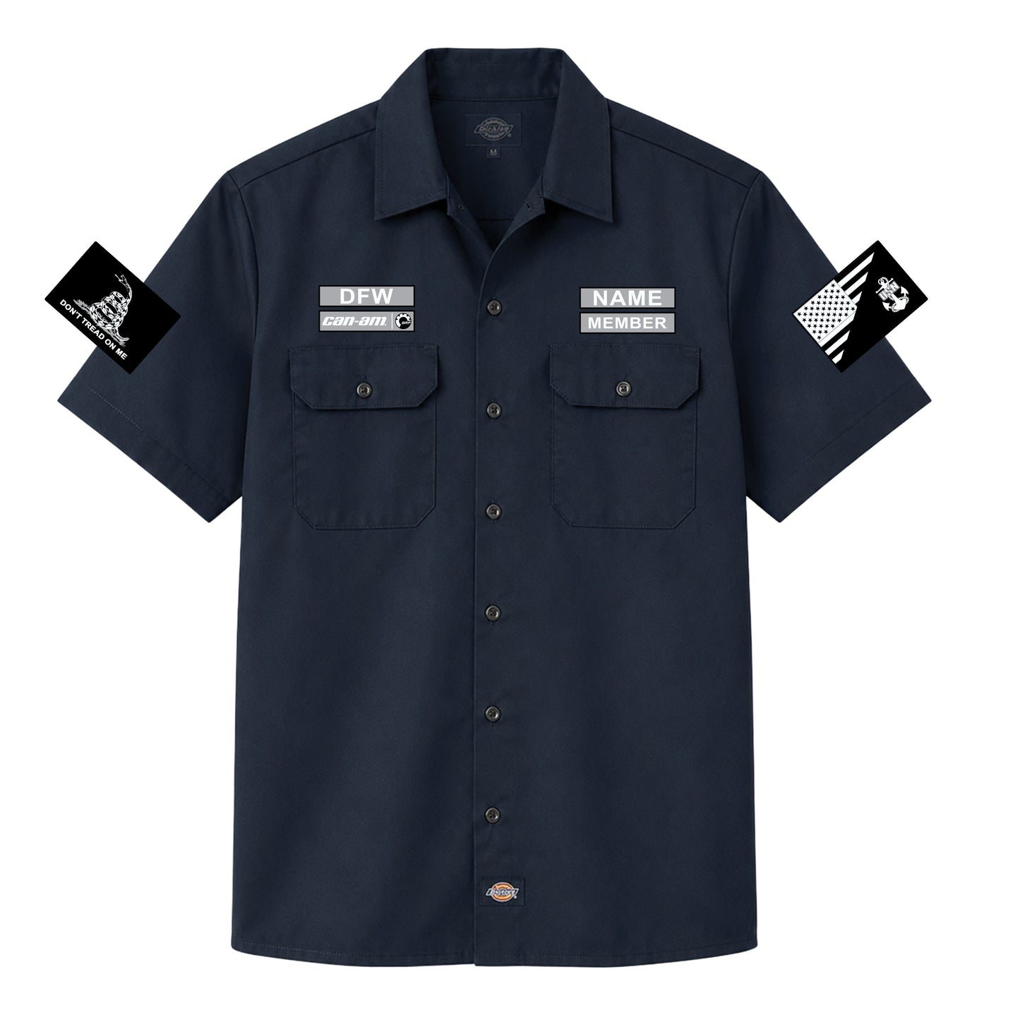Rollin' Spyders Navy Printed Work Shirt
