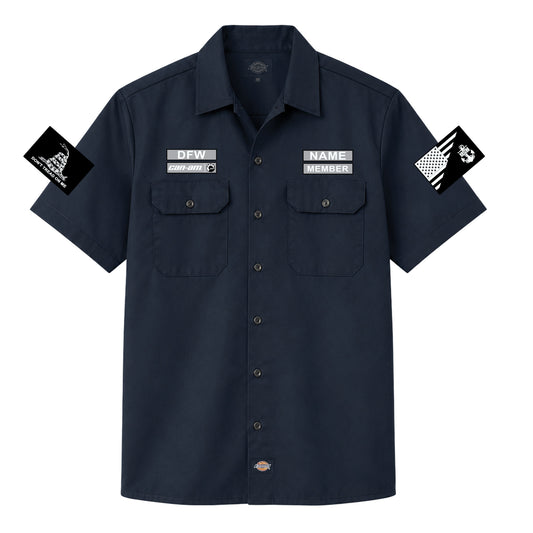 Rollin' Spyders Navy Printed Work Shirt