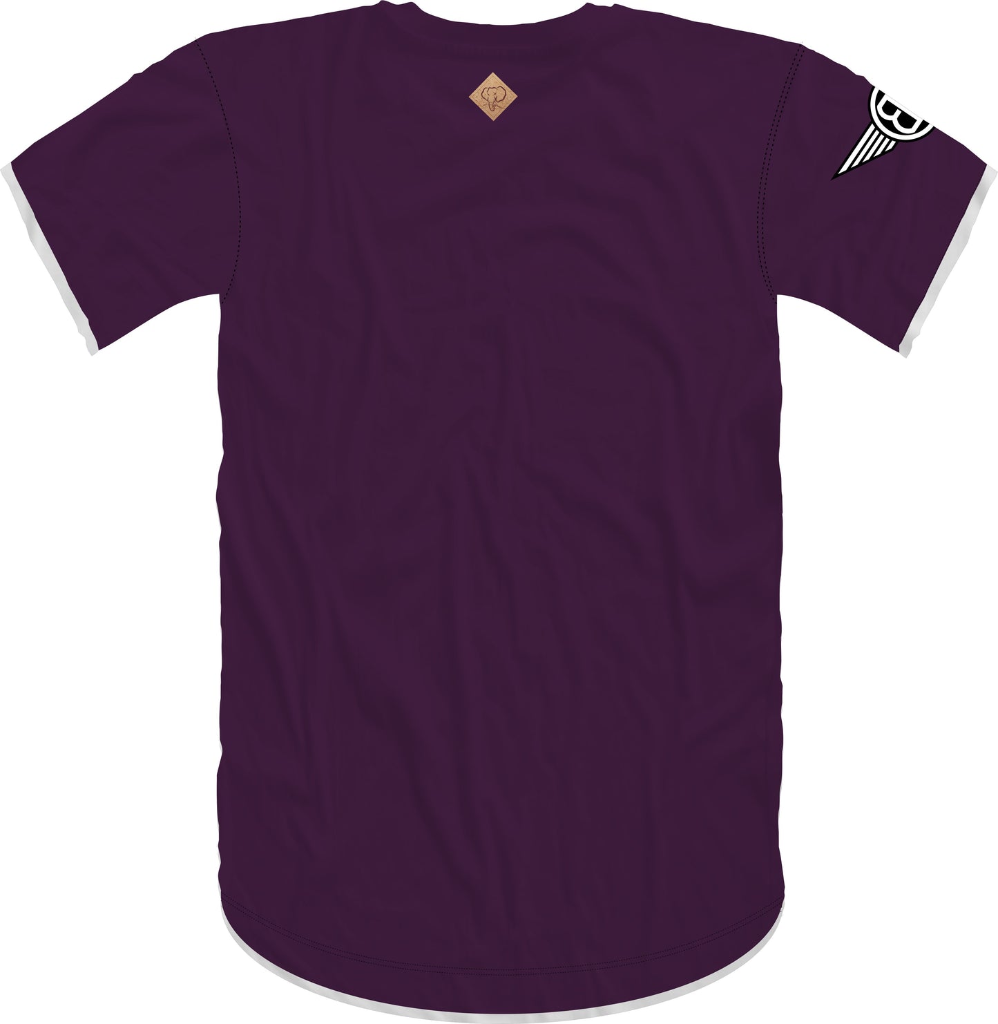 Oversized Elephant Head Tee in Plumb with White/Black Embroidery