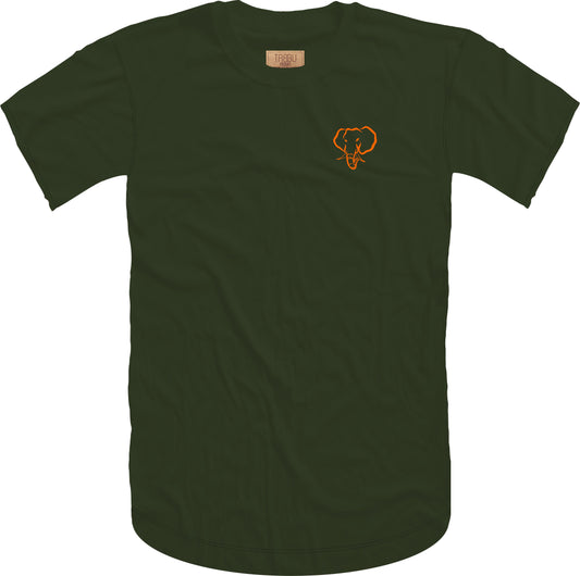 Elephant Head Military Tee/Orange Embroidery