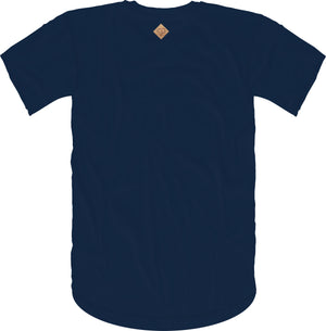 Elephant Head Crewneck Tee in Navy with White Embroidery