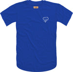 Elephant Head Crewneck Tee in Royal with White Embroidery
