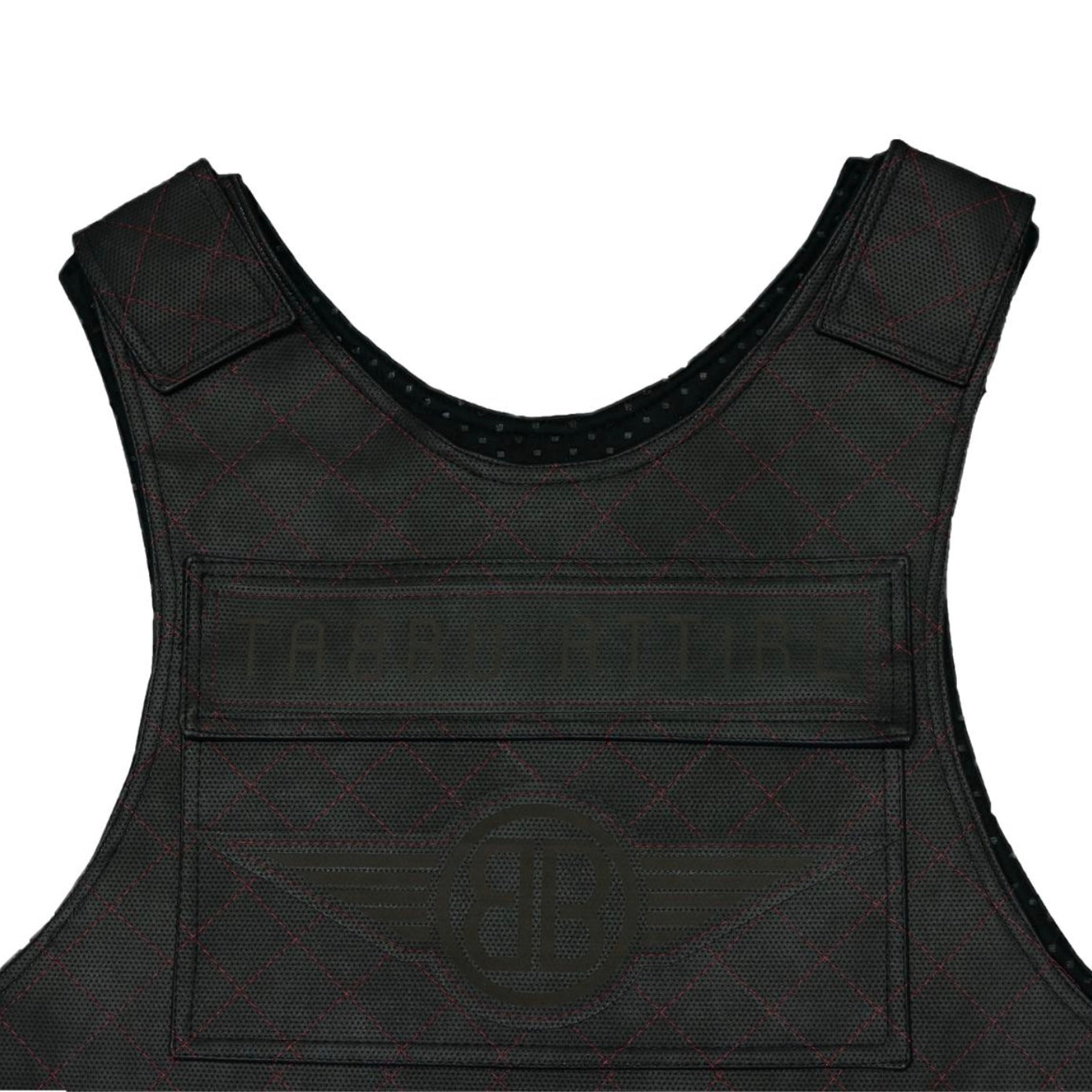 Premium Vest Black on Red