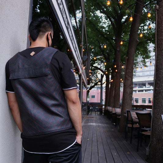 Premium Vest Black on Red