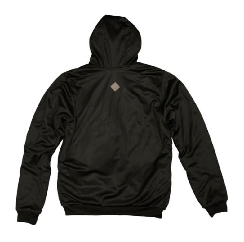 Black Stripe Hooded Jacket in Black