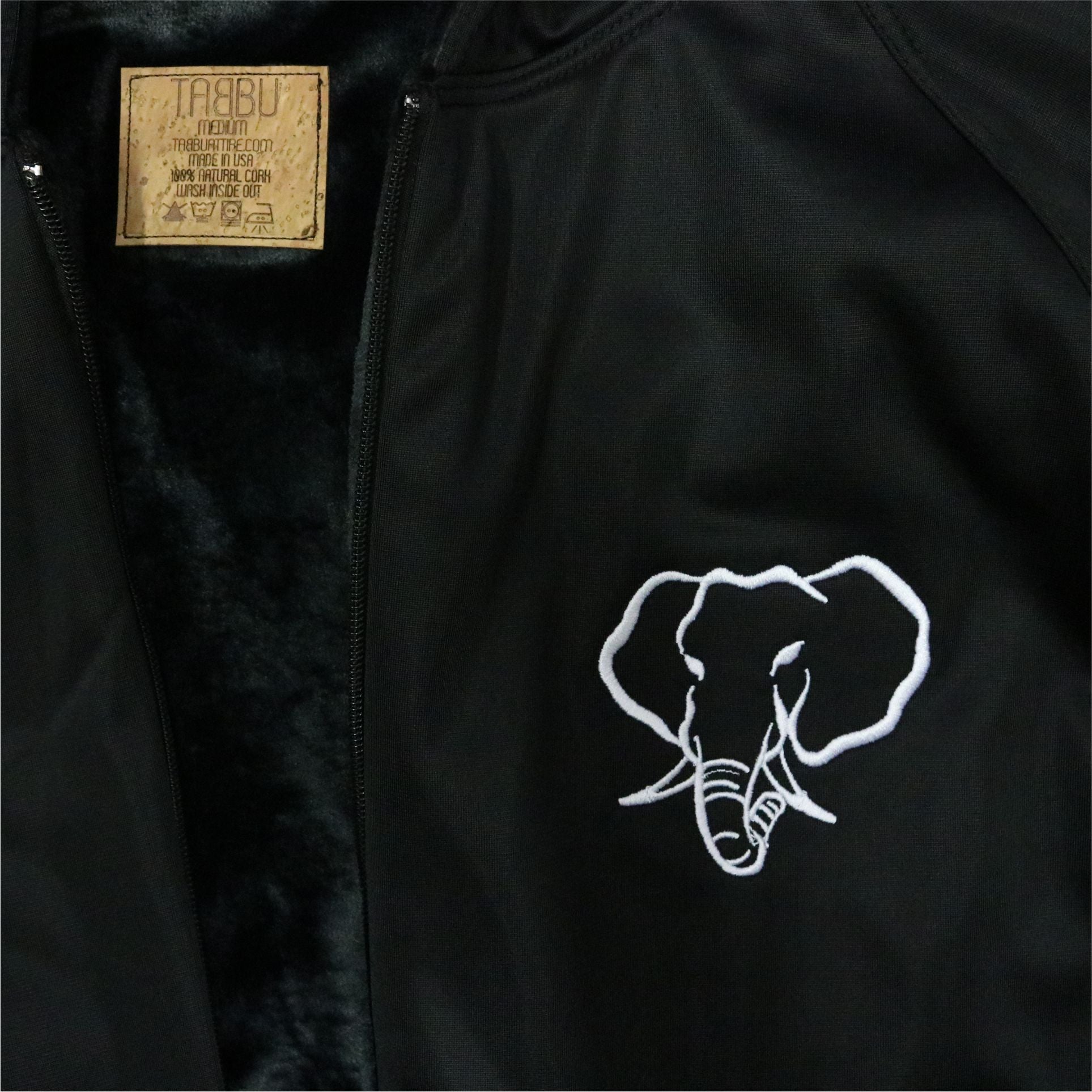 Elephant Head Fur Lining Heavyweight Jacket-Black/White