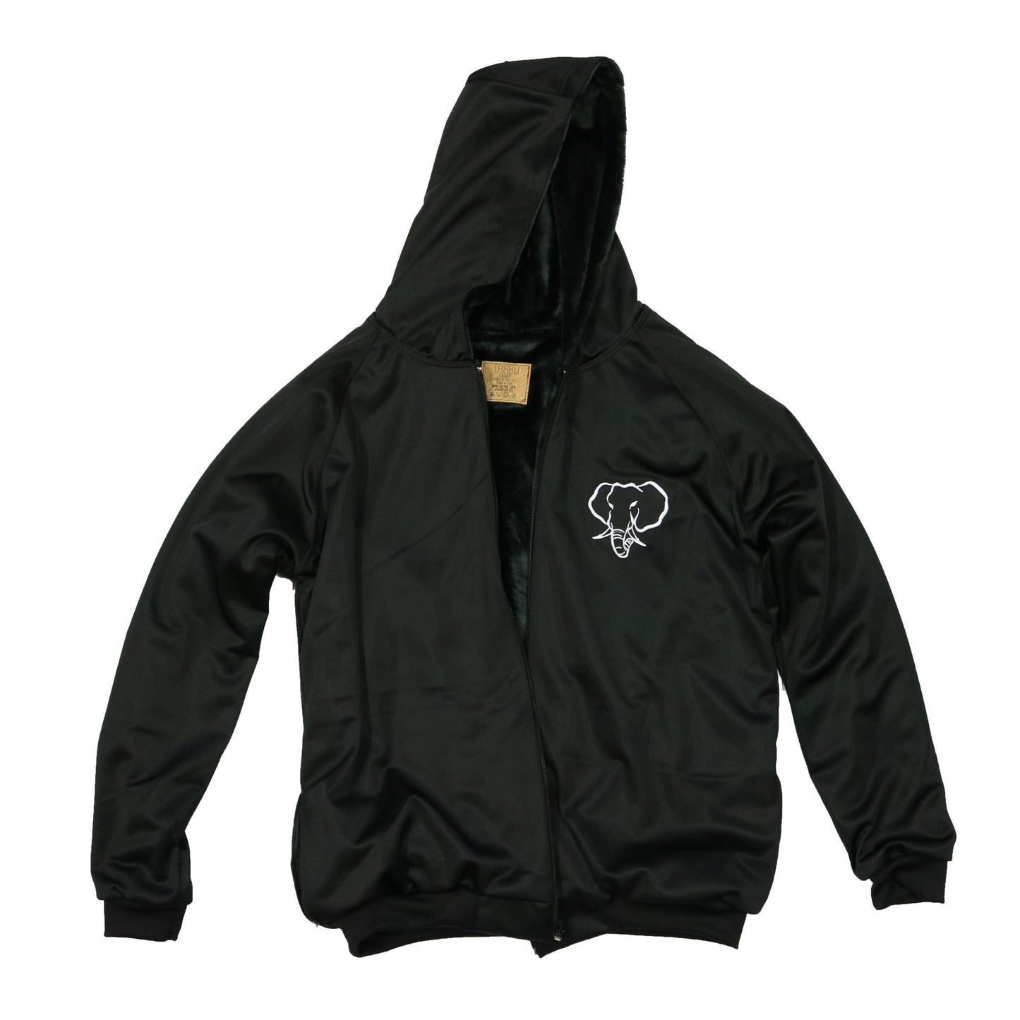 Elephant Head Fur Lining Heavyweight Jacket-Black/White