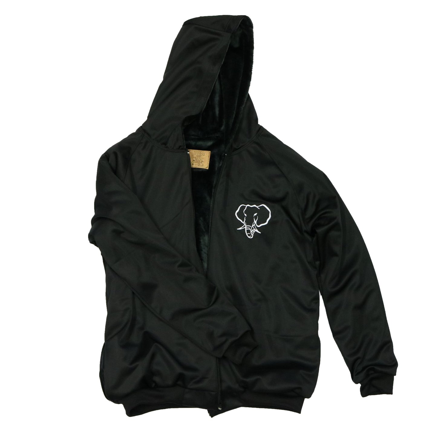 Elephant Head Fur Lining Heavyweight Jacket-Black/White