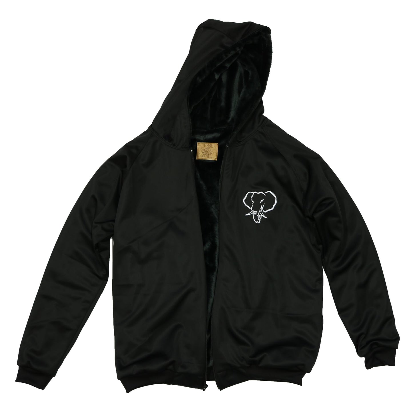 Elephant Head Fur Lining Heavyweight Jacket-Black/White